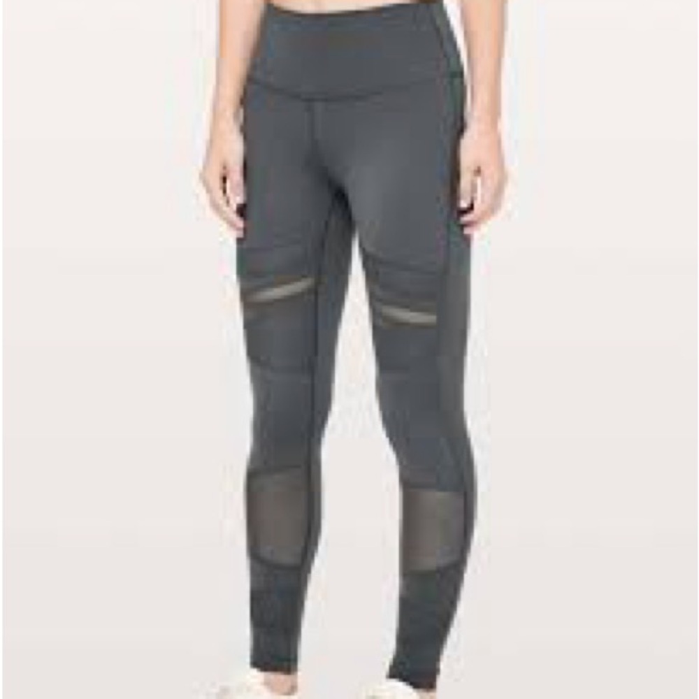 lululemon athletica Black Mesh-Panel Leggings